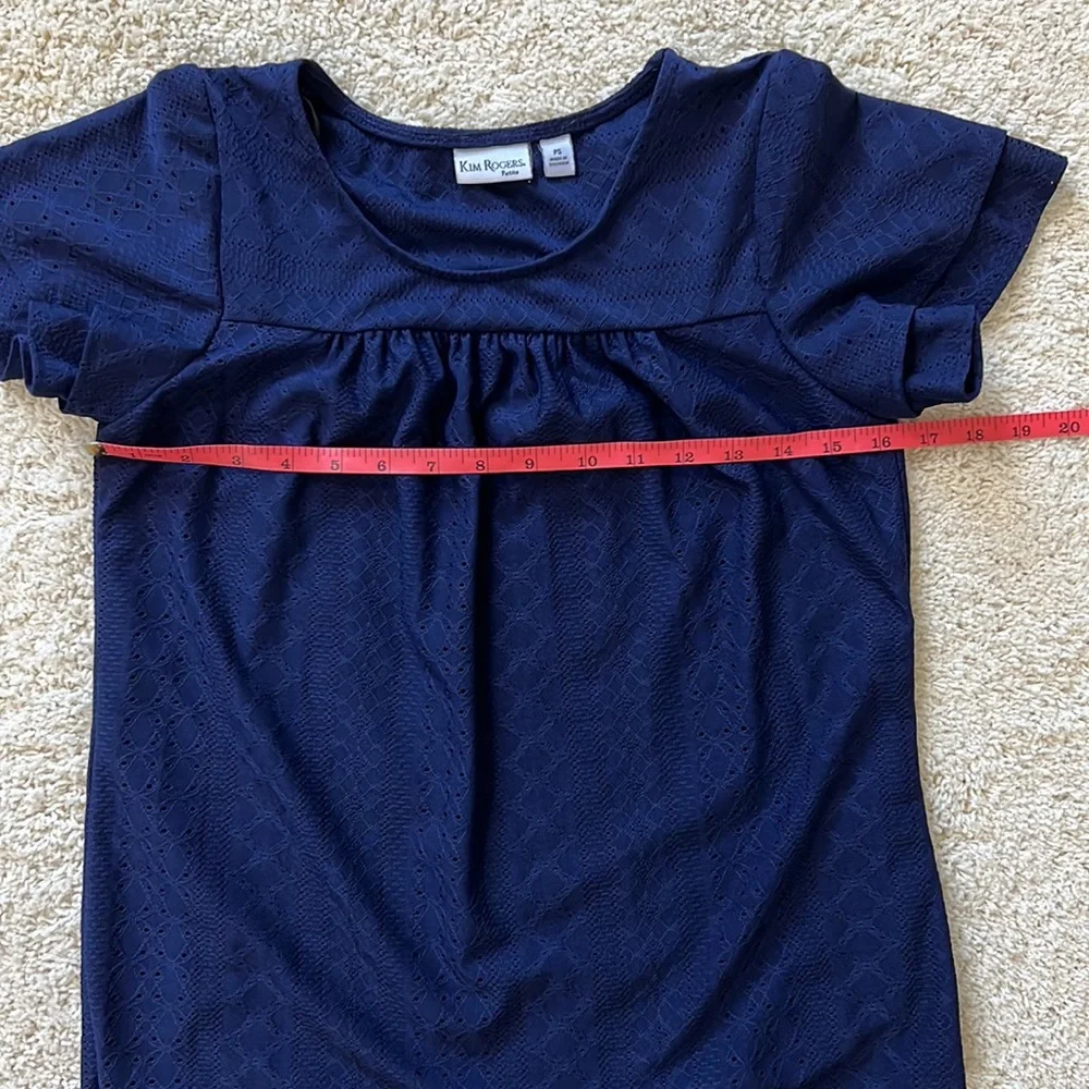 Kim Rogers Navy Blue Crochet Top